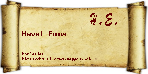 Havel Emma névjegykártya